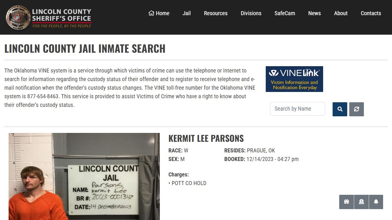 Inmate Search - Lincoln County Sheriff's Office